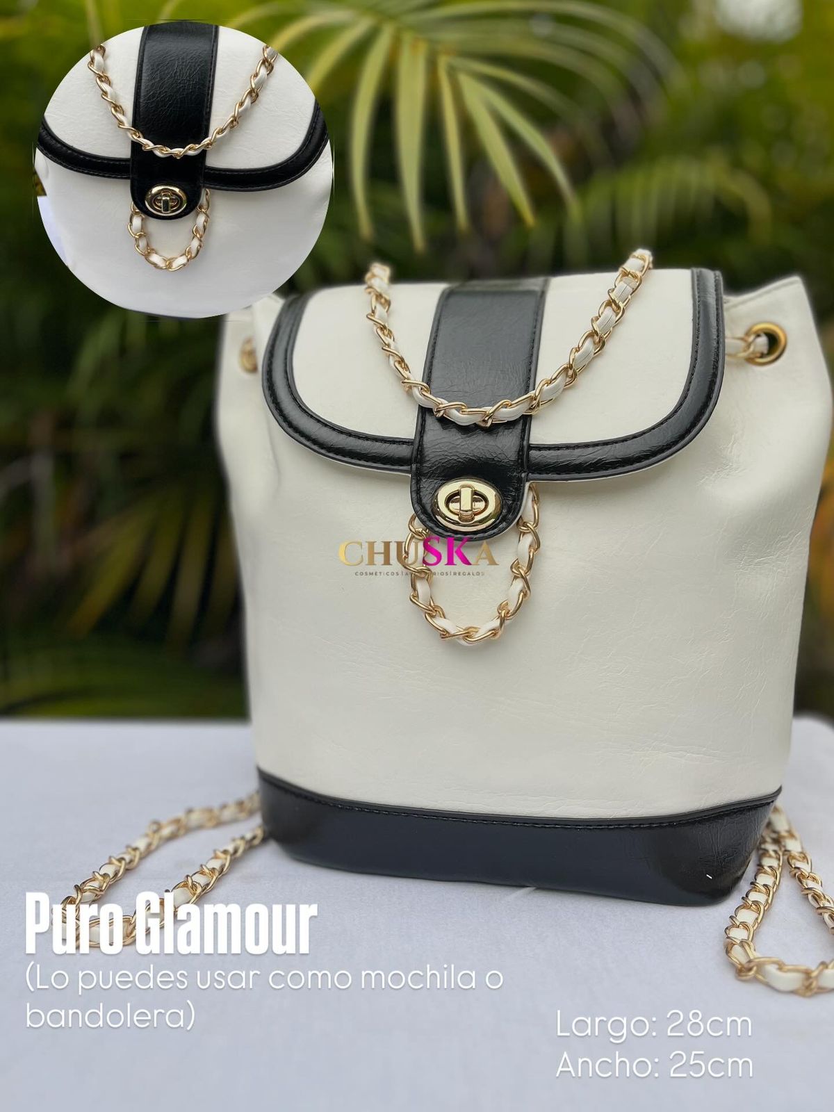 Mochila M2 - Blanco y negro